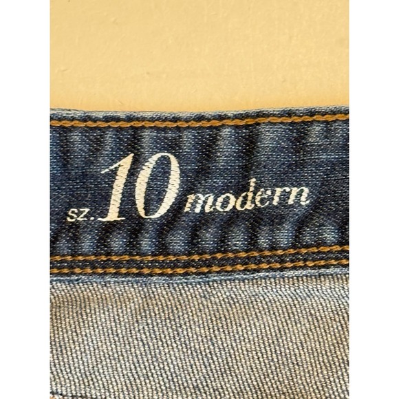 Loft Dark Wash Denim Cropped Straight Leg Jeans Women's Size 10 Modern - Picture 12 of 12